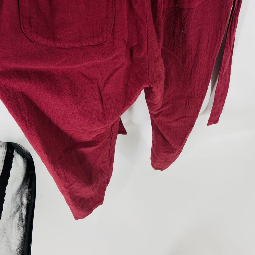 Anthropologie Amadi Burgundy Elastic Waist 3/4 Sleeve Cropped Jumpsuit Size XSP - Picture 11 of 13